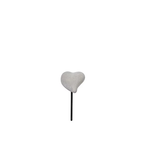 Hjerte p� pind - beton <br><br> 3 cm <br><br>