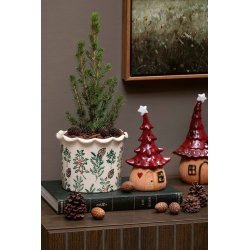 Julehus t/ fyrfadslys <br><br> Stor - h 18,5 cm <br><br>