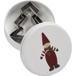 Dse med 3 juletr-kageudstikkere <br><br> Nisse p lget <br><br> 