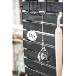 Skilt - emalje <br><br> Bad <br><br> H: 5,5 L: 9 cm <br><br>