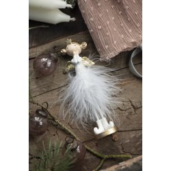 Engle m. fjer - st <br><br> hndmalet <br><br> Vlg mellem 2 farver <br><br> 