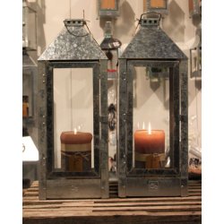 Maxi lanterne <br><br> 22,5 x 22,5 x 60 cm <br><br> Galvaniseret