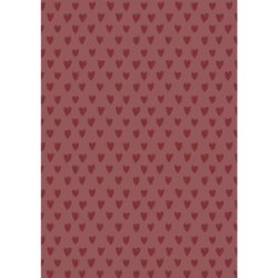Gavepapir <br><br> desert rose med r�de hjerter <br><br> 5 m pr. rulle <br><br>