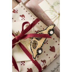 Gavepapir <br><br> Flettede hjerter <br><br> 5 m pr. rulle