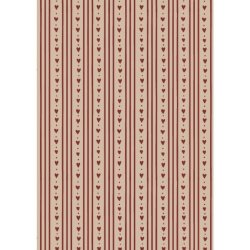 Gavepapir <br><br> R�de hjerter og striber <br><br> 5 m pr. rulle <br><br>