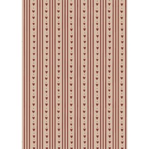 Gavepapir <br><br> R�de hjerter og striber <br><br> 5 m pr. rulle <br><br>
