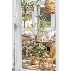Stage glas <br><br> m. rattanflet <br><br> H: 6,4 / �: 6,4 cm <br><br> RESTSALG <br><br>