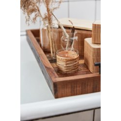 Stage glas <br><br> m. rattanflet <br><br> H: 6,4 / �: 6,4 cm <br><br> RESTSALG <br><br>