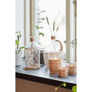 Stage glas <br><br> m. rattanflet <br><br> H: 10 : 9  cm <br><br> 