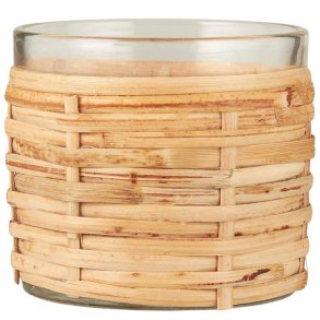 Stage glas <br><br> m. rattanflet <br><br> H: 6,3 : 7 cm <br><br> 