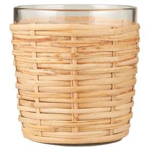 Stage glas <br><br> m. rattanflet <br><br> H: 10 �: 9  cm <br><br> RESTSALG <br><br> 