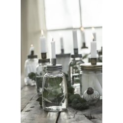 Glas stage til kertelys <br><br> zink <br><br>