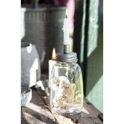 Glas stage til kertelys <br><br> zink <br><br>
