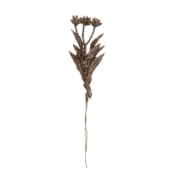 Deko blomst <br><br> glitter kobber <br><br> 