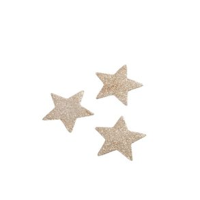 Glitter stjerner <br><br> Champagne <br><br> 5 cm <br><br> 5 stk. i ps <br><br>