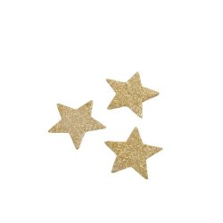 Glitter stjerner <br><br> Guld <br><br> 5 cm <br><br> 5 stk. i ps <br><br>