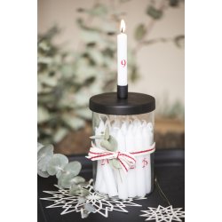 Kalenderlys 1-24 kertelys <br><br> hvid m. sorte tal <br><br>