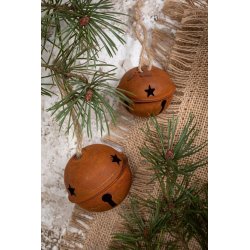 Klokker t/ ophng - runde <br><br> Rust look <br><br> St m. 2 str. <br><br>