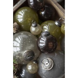 Julekugle <br><br>  5,8 cm <br><br> Pebbled glass <br><br> mocca <br><br>  