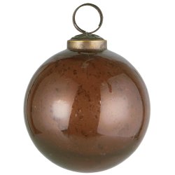 Julekugle <br><br>  8 cm <br><br> Pebbled glass <br><br> mocca <br><br>  
