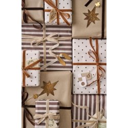 Gavepapir <br><br> Brune hjerter <br><br> 5 m pr. rulle <br><br> 