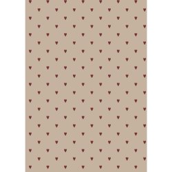 Gavepapir <br><br> Rde hjerter <br><br> 5 m pr. rulle <br><br>