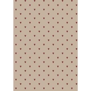 Gavepapir <br><br> Rde hjerter <br><br> 5 m pr. rulle <br><br>