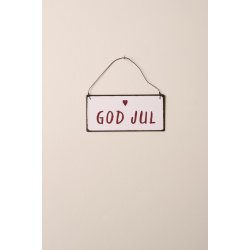 Metalskilt <br><br> God jul <br><br> 