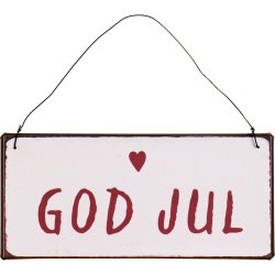 Metalskilt <br><br> God jul <br><br> 