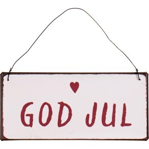 Metalskilt <br><br> God jul <br><br> 