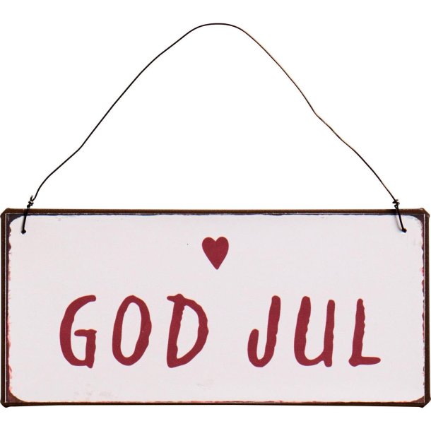 Metalskilt <br><br> God jul <br><br> 
