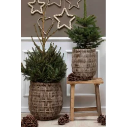 Jute hjerter natur <br><br> S�t med 2 str. <br><br>