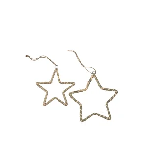 Jute stjerner natur <br><br> S�t med 2 str. <br><br>