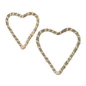 Jute hjerter natur <br><br> S�t med 2 str. <br><br>