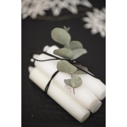 Kalenderlys 1-24 bedelys <br><br> hvid m. gr tal <br><br>