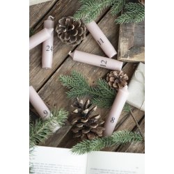 Kalenderlys 1-24 bedelys <br><br> malva m. sorte tal <br><br> 