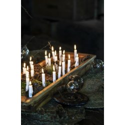 Kalenderlys 1-24 kertelys <br><br> hvid m. sorte tal <br><br>