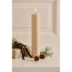 Kalenderlys - Svanemrket <br><br>kit m. rdbrune tal <br><br> ca. 59t <br><br>