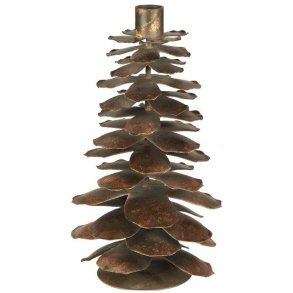 Kogle stage <br><br> til bedelys <br><br> h26 cm <br><br> antique messing <br><br> 