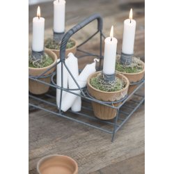 Lysspyd kort <br><br> til bedelys <br><br> gr/zink <br><br>