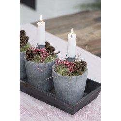 Lysspyd kort <br><br> til bedelys <br><br> gr/zink <br><br>