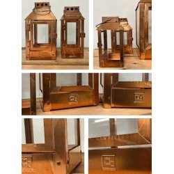 Micro small lanterne <br><br> 9,5 x 9,5 x 22 cm <br><br> Kobber <br><br> 2. sortering <br><br>