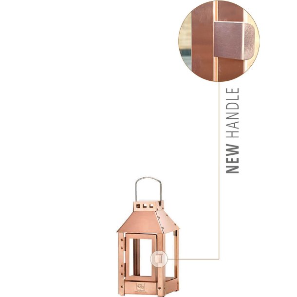 Micro lanterne <br><br> 12,5 x 12,5 x 25 cm <br><br> Kobber <br><br> 2. sortering <br><br>