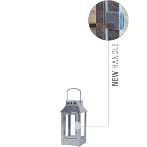 Micro small lanterne <br><br> 9,5 x 9,5 x 22 cm <br><br> Galvaniseret <br><br> 