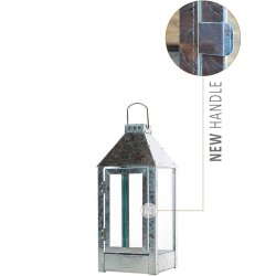 Midi lanterne <br><br> 19 x 19 x 42,5 cm <br><br> Galvaniseret <br><br>