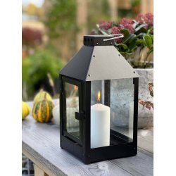 Mini lanterne <br><br> 17 x 17 x 33,5 cm <br><br> Sort <br><br>