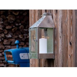 Wall midi lanterne <br><br> 19 x 19 x 45 cm <br><br> Galvaniseret <br><br> 