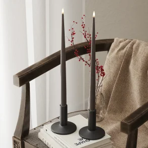 LED stagelys med lak <br><br> Mokka <br><br>  2 stk. m. timer <br><br> h 38 cm<br><br>