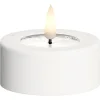 Udend�rs LED Fyrfadslys <br>  2 stk. <br><br> hvid <br><br> m. timer <br><br> � 6,5 cm