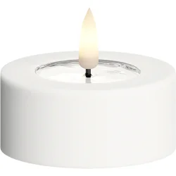 Udend�rs LED Fyrfadslys <br>  2 stk. <br><br> hvid <br><br> m. timer <br><br> � 6,5 cm